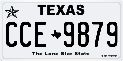TX license plate CCE9879