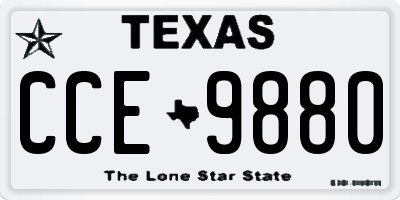 TX license plate CCE9880