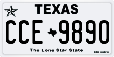 TX license plate CCE9890