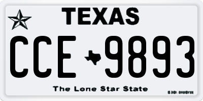 TX license plate CCE9893