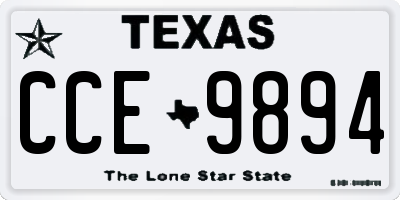 TX license plate CCE9894