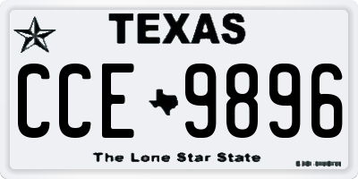 TX license plate CCE9896
