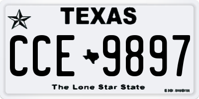 TX license plate CCE9897