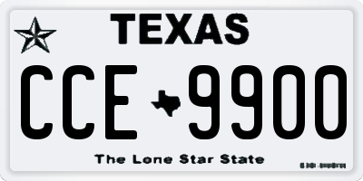 TX license plate CCE9900