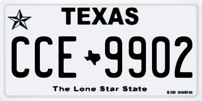 TX license plate CCE9902
