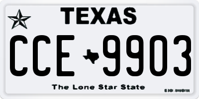 TX license plate CCE9903