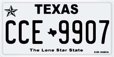 TX license plate CCE9907
