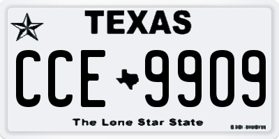 TX license plate CCE9909