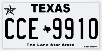 TX license plate CCE9910