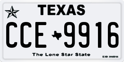 TX license plate CCE9916
