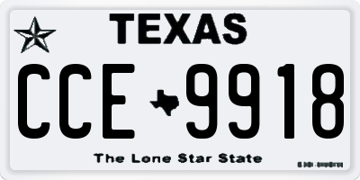 TX license plate CCE9918