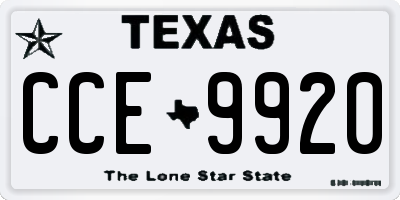 TX license plate CCE9920
