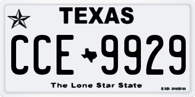 TX license plate CCE9929