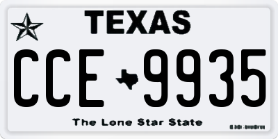 TX license plate CCE9935