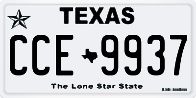TX license plate CCE9937