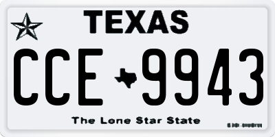 TX license plate CCE9943