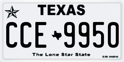 TX license plate CCE9950