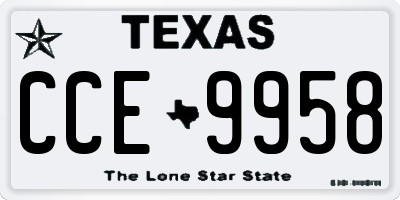 TX license plate CCE9958