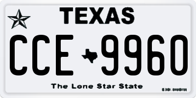 TX license plate CCE9960