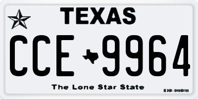 TX license plate CCE9964