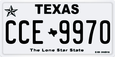 TX license plate CCE9970