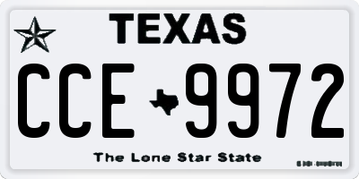 TX license plate CCE9972