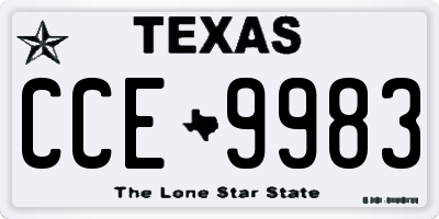 TX license plate CCE9983