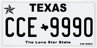 TX license plate CCE9990