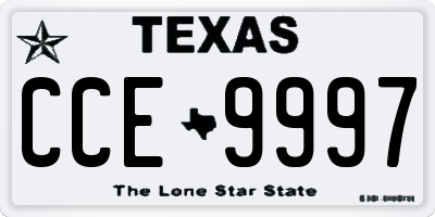 TX license plate CCE9997