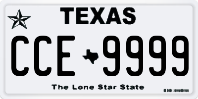 TX license plate CCE9999