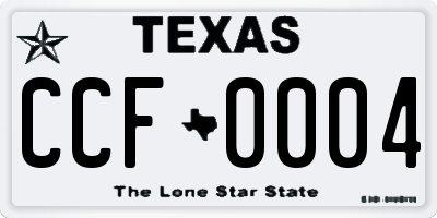 TX license plate CCF0004