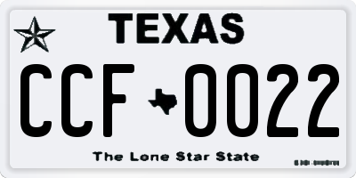 TX license plate CCF0022
