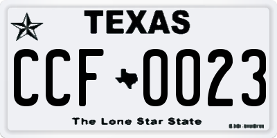 TX license plate CCF0023