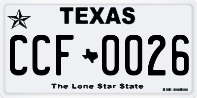TX license plate CCF0026