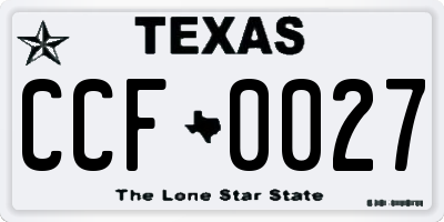 TX license plate CCF0027