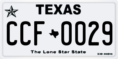 TX license plate CCF0029