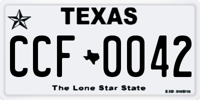 TX license plate CCF0042
