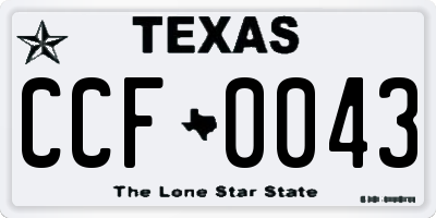 TX license plate CCF0043
