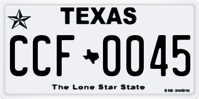 TX license plate CCF0045
