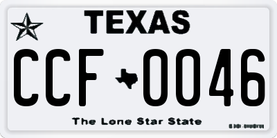 TX license plate CCF0046