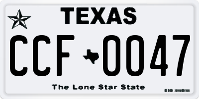 TX license plate CCF0047