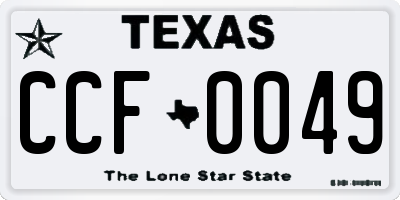TX license plate CCF0049