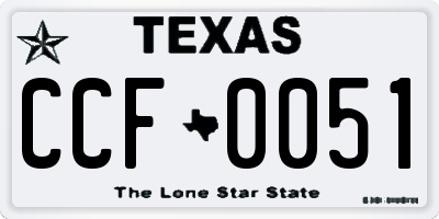 TX license plate CCF0051