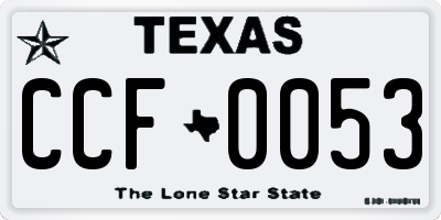 TX license plate CCF0053