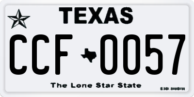 TX license plate CCF0057