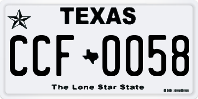 TX license plate CCF0058