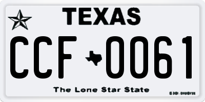 TX license plate CCF0061