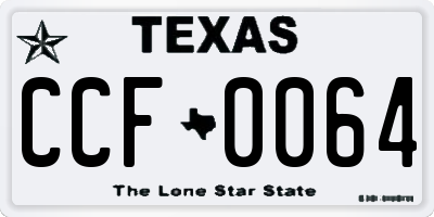 TX license plate CCF0064