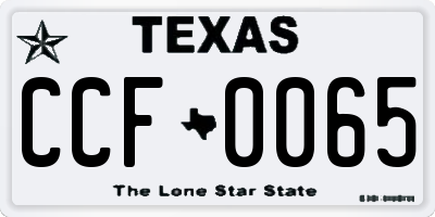 TX license plate CCF0065