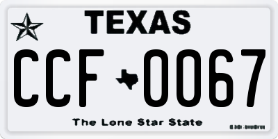TX license plate CCF0067